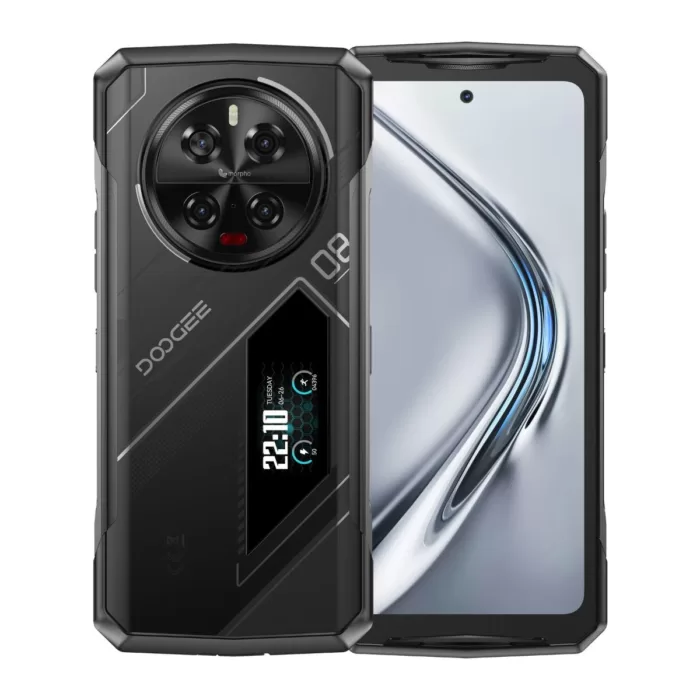 Doogee V40PRO NL Zilver-Zwart kopen bij Doogee Benelux_voor- en achterzijde