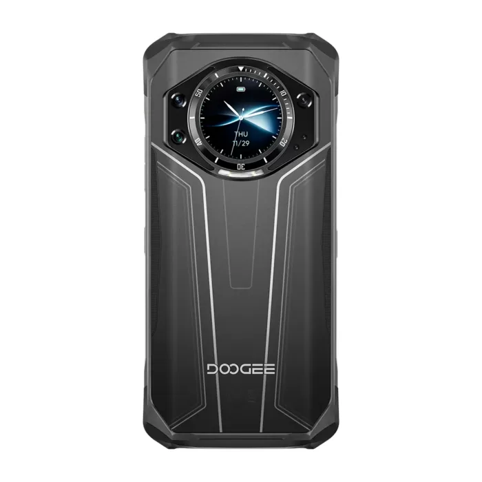 Achterzijde van de Doogee S119 met 100MP AI-camera en 1,32-inch achterdisplay